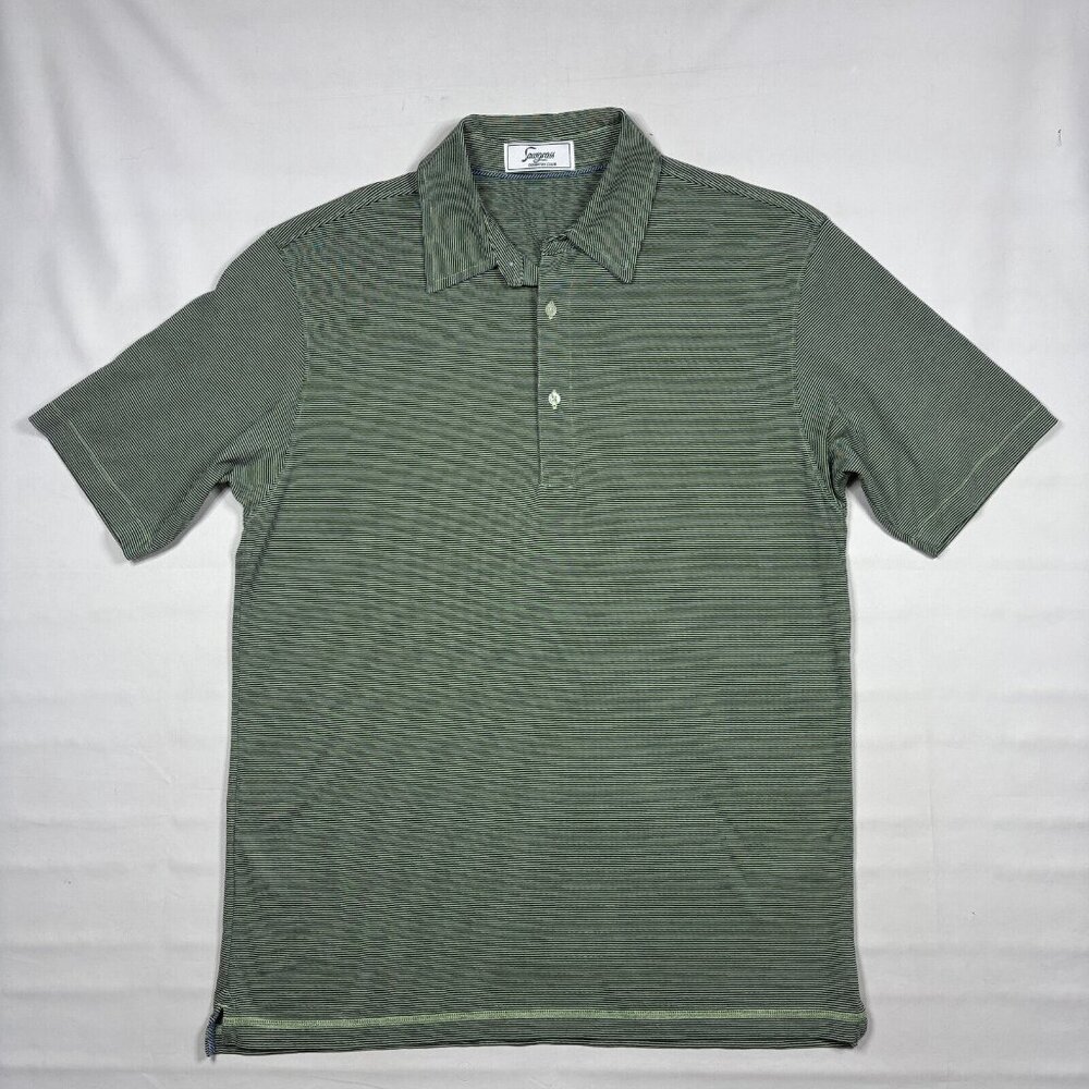 TPC Sawgrass Country Club Golf Course Green Striped Golf Polo Shirt Mens Med